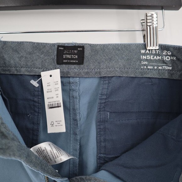 J. Crew Chino Short Men 29 Blue Resort Wear Vacation Classic Preppy Academia NWT - Picture 3 of 13